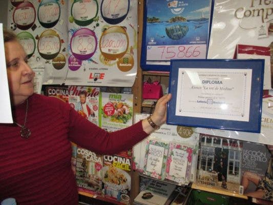 Medina del Campo: Un décimo del primer premio de la Lotería Nacional de hoy, vendido en el Kiosco «La Voz de Medina»