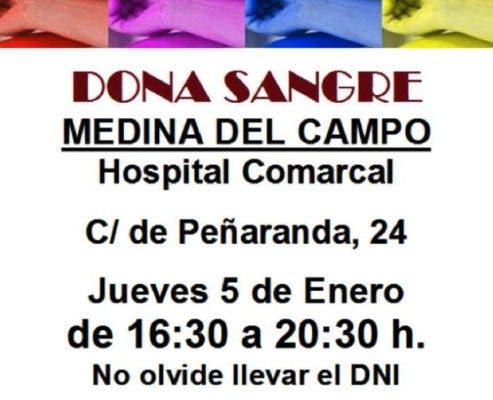 Los medinenses podrán donar sangre esta tarde en el Hospital de Medina del Campo
