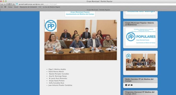 Medina del Campo: El PP renovó en su web los nombres de los concejales pero mantiene a «Chencho» como alcalde