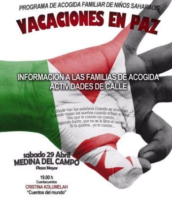 La Asociación del Pueblo Saharaui ofrecerá en la jornada de hoy información sobre el  programa “Vacaciones en Paz”
