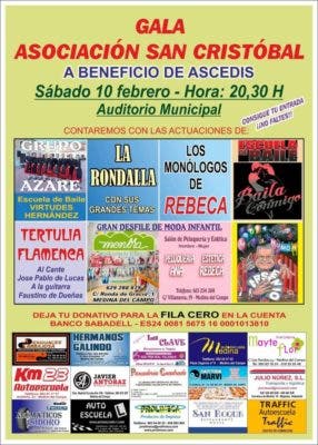 El Auditorio Municipal acogerá la Gala de la Asociación San Cristóbal