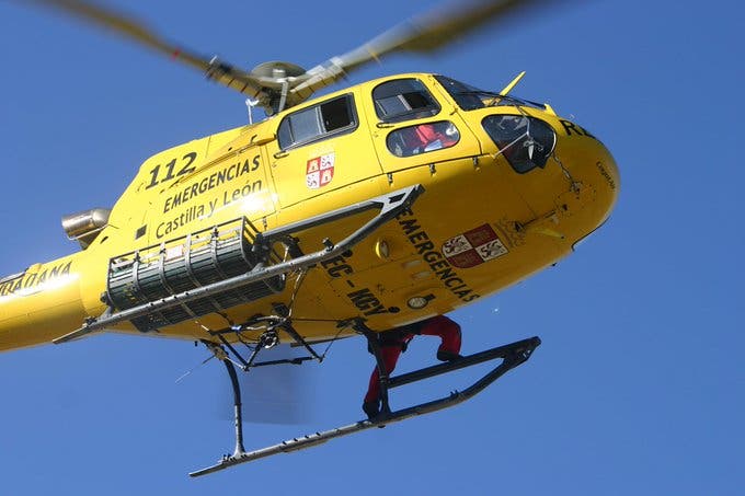 Un varón de 48 años herido trasladado en helicóptero tras sufrir una caída de la bicicleta