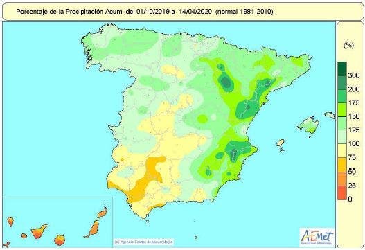 Castilla y León: Las lluvias registradas superan el 21% el promedio de los últimos años