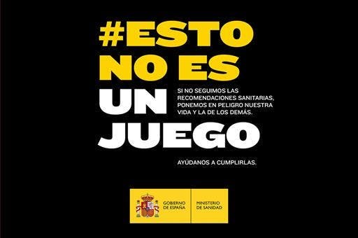 Sanidad lanza la campaña #EstoNoEsUnJuego para reforzar el cumplimiento de las medidas de protección frente al Covid-19