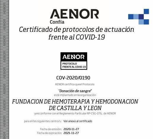 AENOR otorga al CHEMCYL el ‘Certificado de protocolos de actuación frente a la Covid-19’