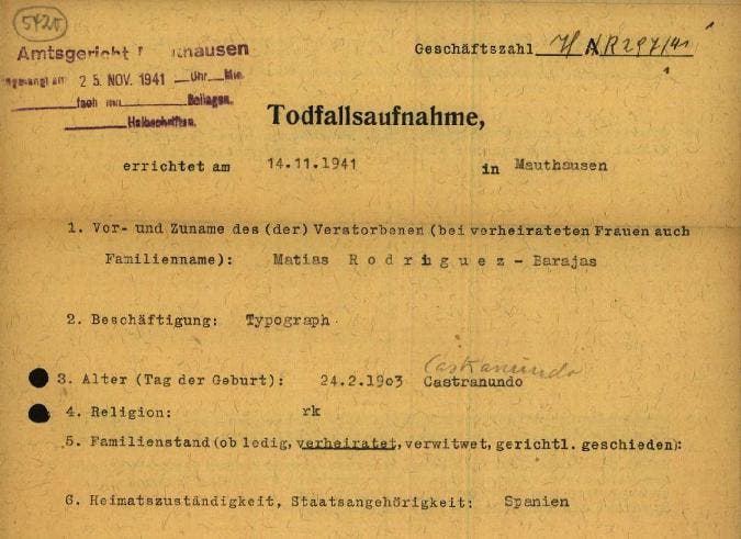 La historia del 3.523: Matías Rodríguez, el castronuñero deportado al campo de concentración de Mauthausen