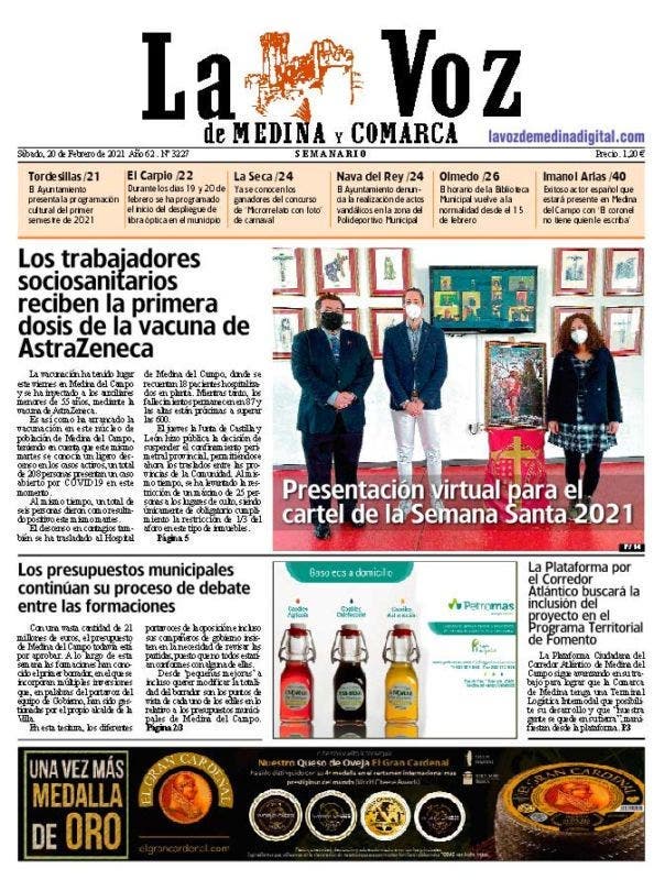 La portada de La Voz de Medina y Comarca (20-02-2020)