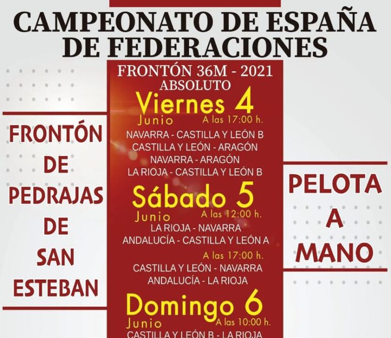 Pedrajas de San Esteban acoge el Campeonato de Españaña de Federaciones de Pelota a Mano