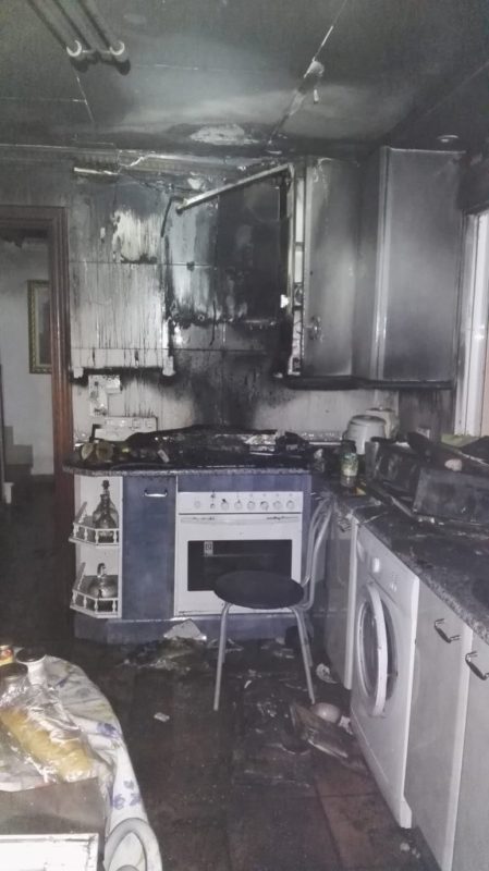 Incendio en una vivienda unifamiliar en Santovenia
