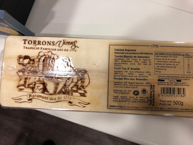 Alerta alimentaria por un al?rgeno no declarado (leche) en turr?n blando de almendra procedente de Catalu?a comercializado en CyL