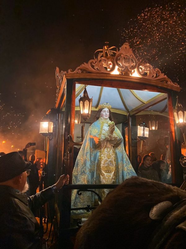 Nava del Rey: Una multitud de personas vitorearon a la Virgen de la Concepción en su bajada