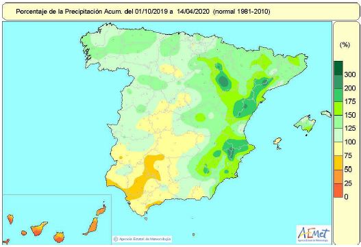 Castilla y León: Las lluvias registradas superan el 21% el promedio de los Últimos a