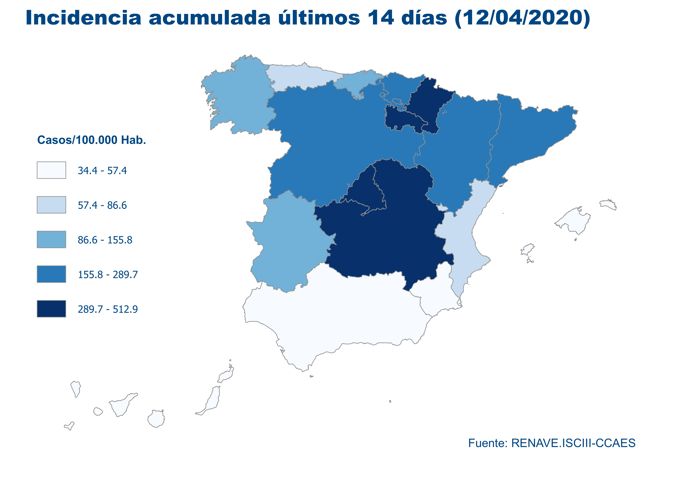 Bajan los casos de contagio y muertos por COVID-19 en Españaña a 3.477 contagios nuevos y 517 fallecidos en las Últimas 24h