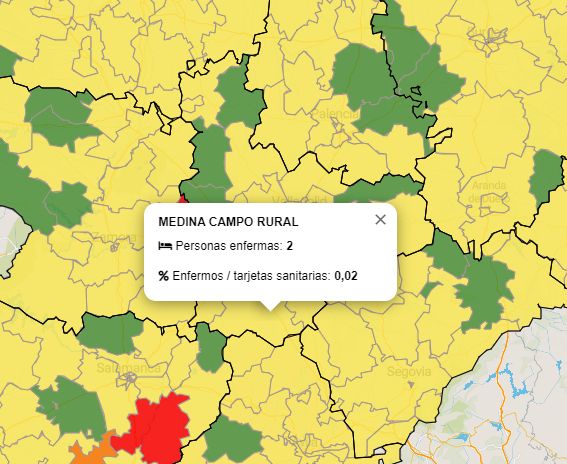 La zona b?sica de salud de Medina del Campo Rural solo cuentan con 2 positivos por COVID-19 en los Últimos 7 días