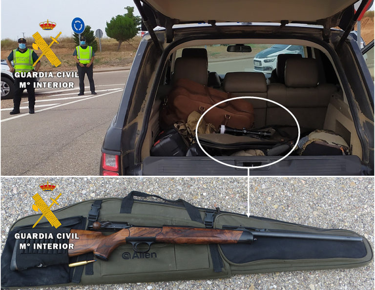 La Guardia Civil intercepta un veh?culo que transportaba un rifle de caza con un cartucho en la recámara
