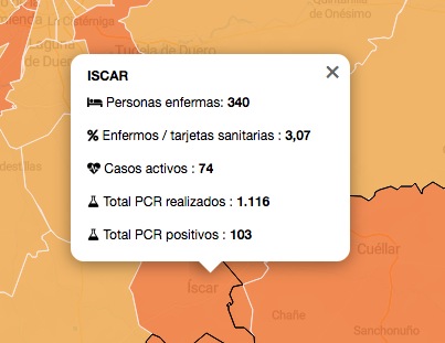 Suben los casos activos de Covid-19 en las zonas b?sicas de Íscar y Portillo