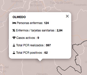 Suben los casos en las zonas de Olmedo, Serrada e Íscar