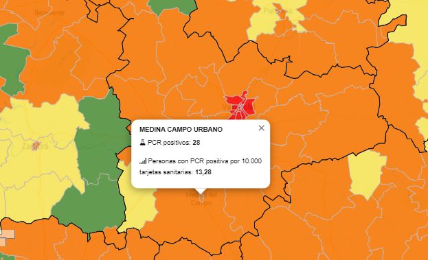 Suben los contagios por COVID-19 en las zonas b?sicas de salud de Medina Urbano y Medina Rural