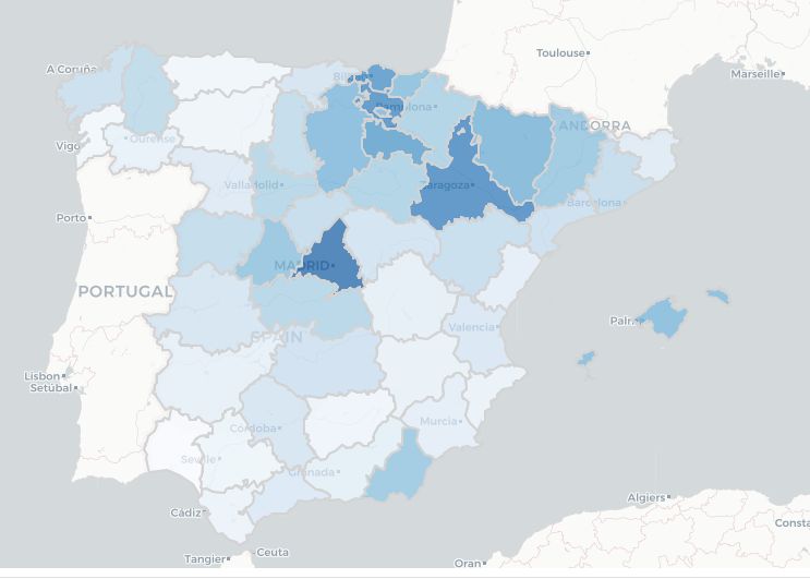Los contagios diarios por covid-19 en Españaña suben a 2.731 en el día de ayer y 159 muertos en la Última semana