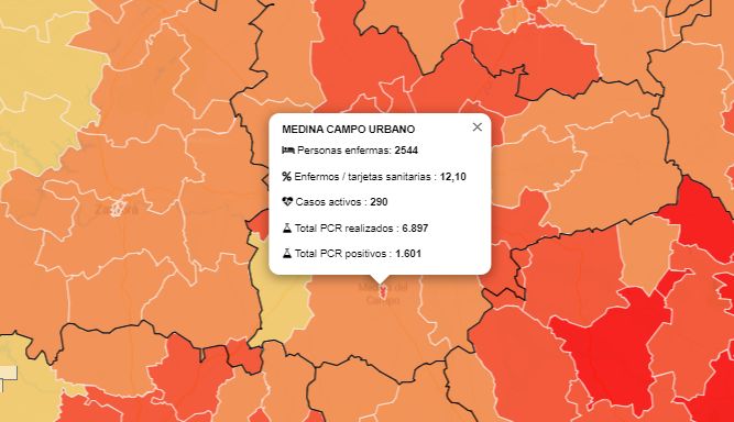Medina del Campo: Con el aumento de positivos diarios las personas que han sufrido el COVID-19 ya supera los 2.500