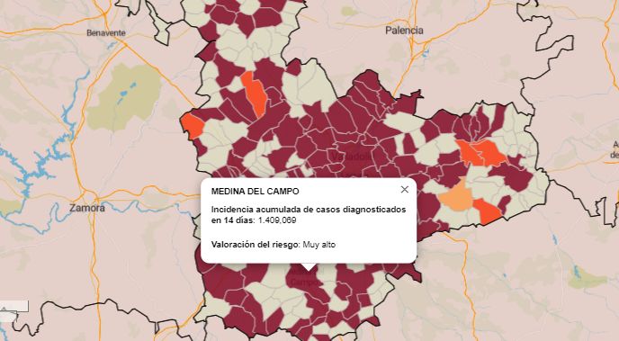 Siguen creciendo los PCR positivos diarios y Medina del Campo ya supera los 300 casos activos