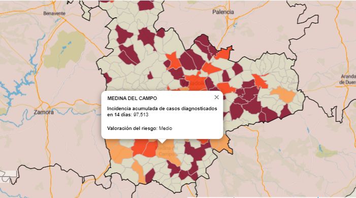 Medina del Campo vuelve a riesgo medio tras los 8 PCR positivos de los Últimos 2 días