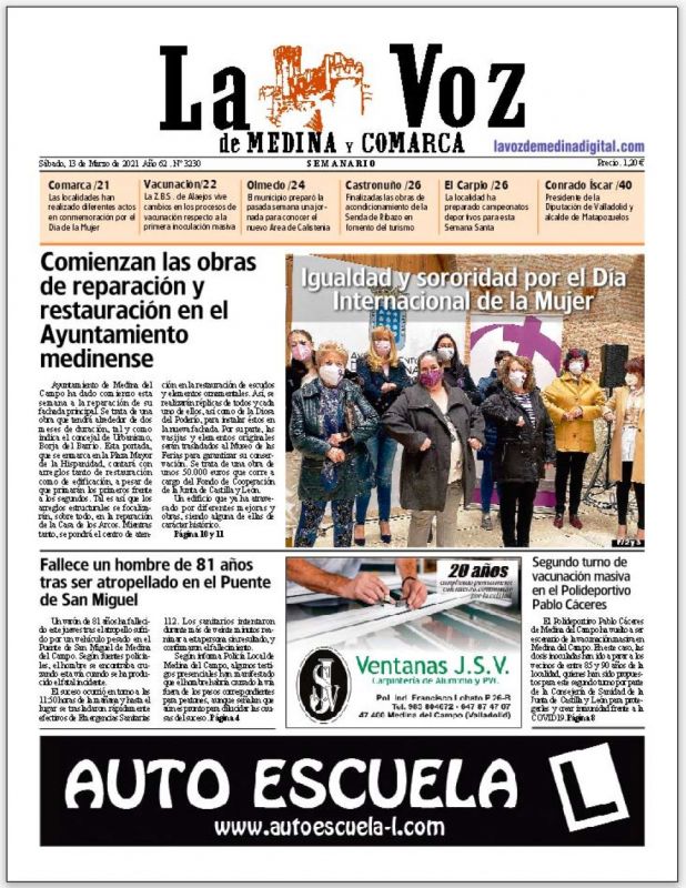La portada de La Voz de Medina y Comarca (13-03-2021)