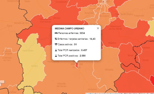 Mal dato para Medina del Campo que registra 3 PCR positivos ayer miércoles