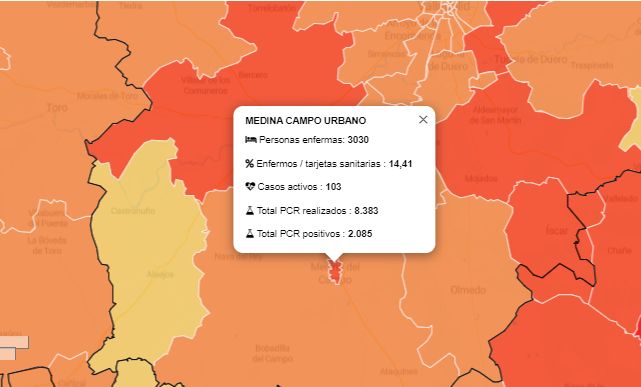 Medina del Campo sigue por encima de los 100 casos activos a pesar de la bajada de positivos diarios