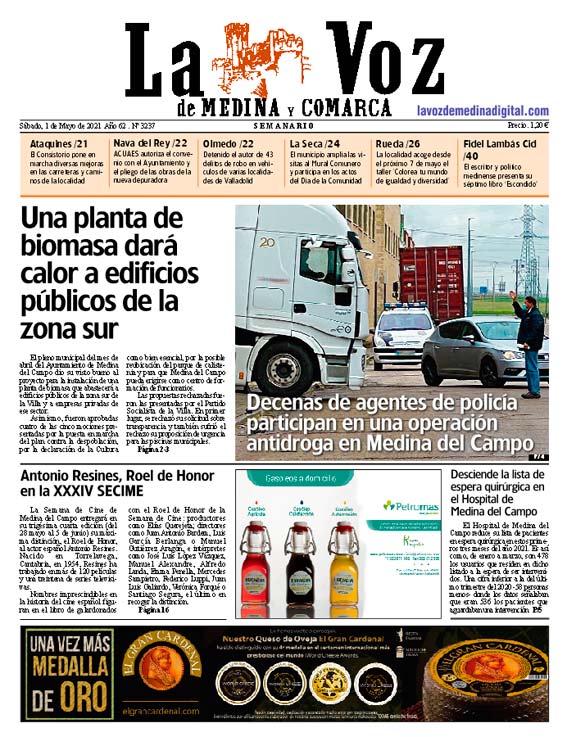 La portada de La Voz de Medina y Comarca (01-05-2021)