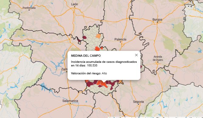 La incidencia por COVID-19 en Medina del Campo ya supera los 150 y podrían aplicarle el cierre de interior de hostelería