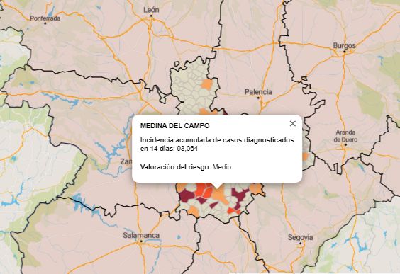 Medina del Campo mantiene la incidencia por debajo de 100 a pesar de los dos positivos de ayer