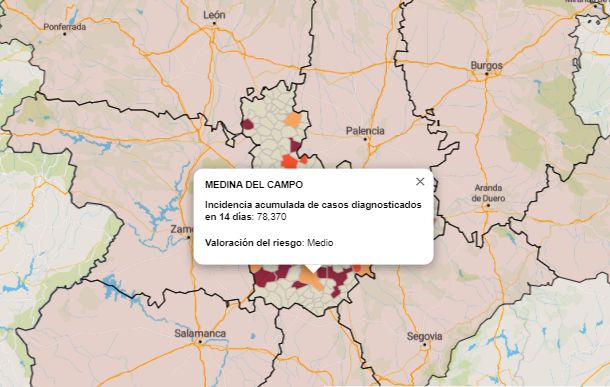 Medina del Campo se aleja de los 150 de incidencia acumulada que marca el cierre de interior de hostelería