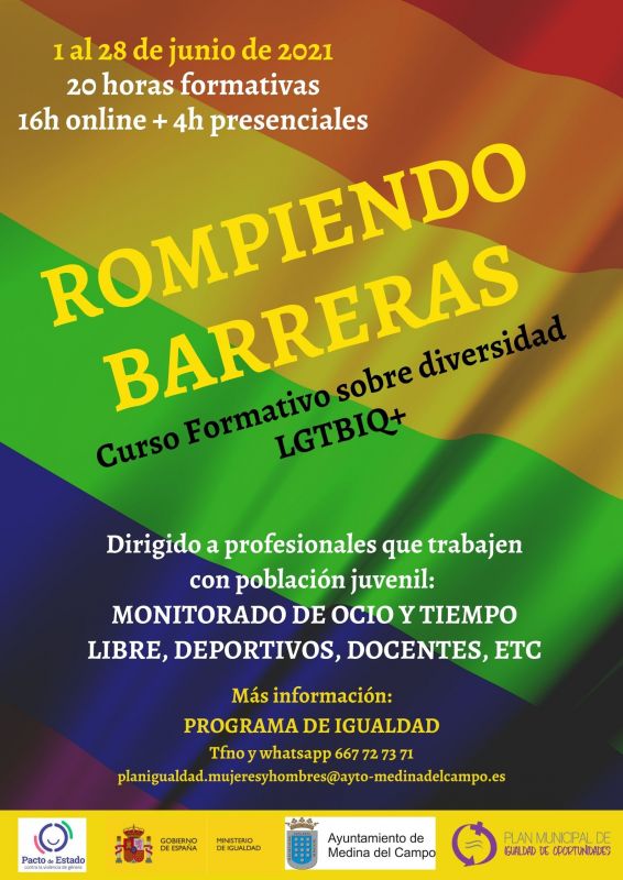 El Ayuntamiento de Medina del Campo imparte el curso formativo ‘Rompiendo Barreras’ sobre diversidad LGTBIQ+