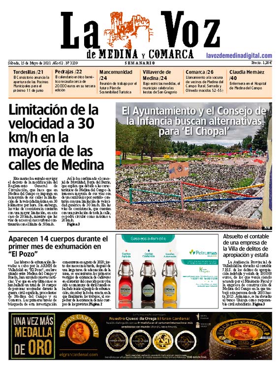 La portada de La Voz de Medina y Comarca (15-05-2021)