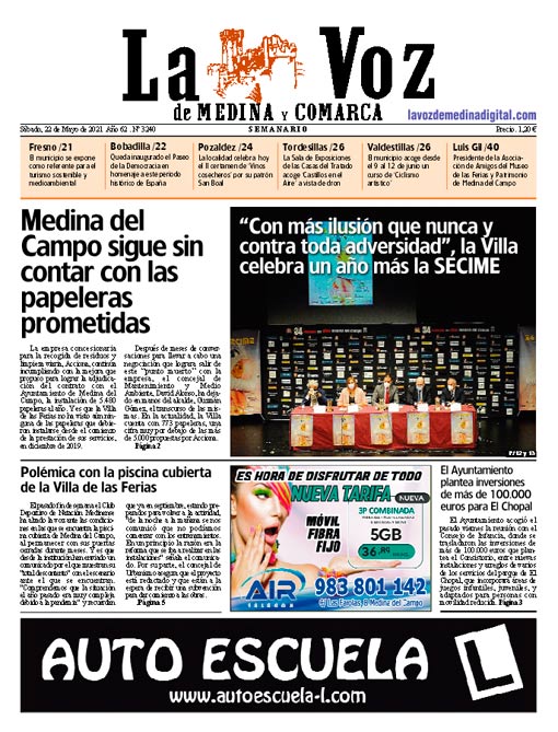 La portada de La Voz de Medina y Comarca (22-05-2021)