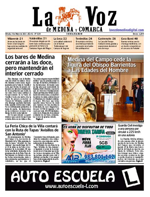 La portada de La Voz de Medina y Comarca (08-05-2021)