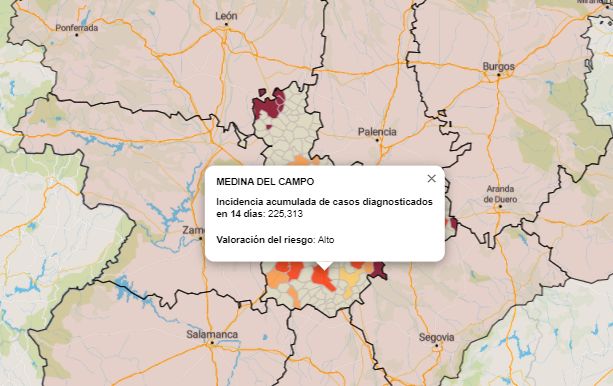 Medina del Campo registro ayer miércoles la cifra más alta de positivos de los últimos 3 meses lo que dispara la incidencia por encima de 200
