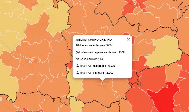 Los casos activos en Medina del Campo bajan en 27 personas en un solo día