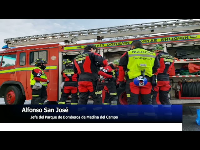 Actuación de los Bomberos en Nava del Rey y Medina