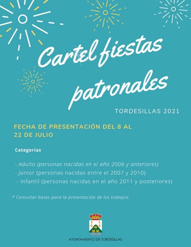 El Ayuntamiento de Tordesillas convoca el 30º Concurso de carteles para las fiestas patronales