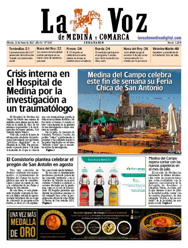 La portada de La Voz de Medina y Comarca (12-06-2021)