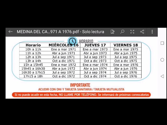 Atención al calendario de vacunación de Medina del Campo para la próxima semana