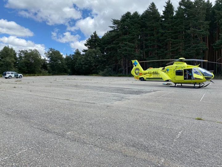 Trasladado en helicóptero un ciclista herido tras una caída en el “Bike Park” de la estación de esquí de La Pinilla