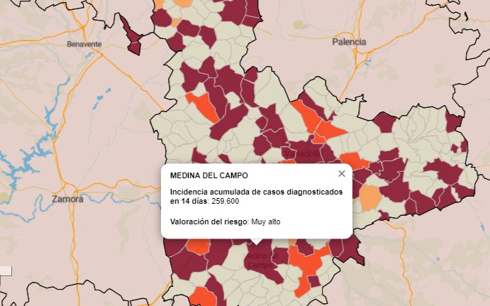 Los malos datos en los contagios sitúa de nuevo a Medina del Campo en nivel de riego «Muy Alto»