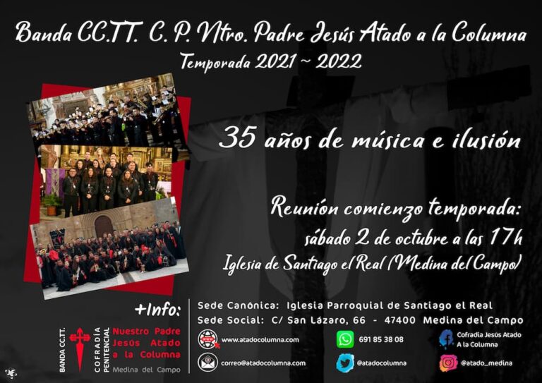 La Banda de Cornetas y Tambores de la Cofradía de Jesús Atado a la Columna retoma su actividad durante el mes de octubre