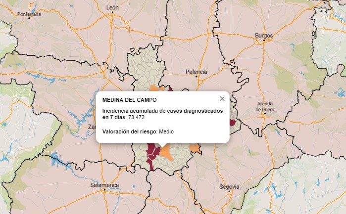 Medina del Campo entra en nivel de riesgo «Medio» tras bajar el número de positivos semanales por COVID-19