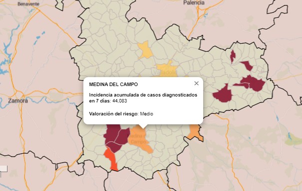 Medina del Campo: bajan a 9 los contagios semanales pero mantiene una incidencia elevada en los mayores de 65 años
