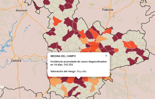 Medina del Campo registra 5 PCR positivos ayer miércoles y sigue disparada la incidencia en mayores de 65 años