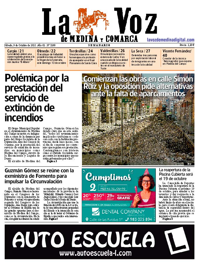 La portada de La Voz de Medina y Comarca (09-10-2021)